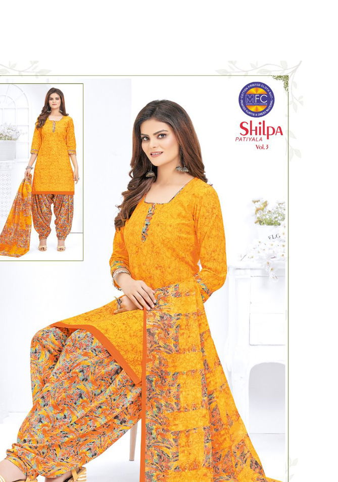 Mfc Shilpa Patiyala 3 Printed Cotton Casual Daily Wear Dress Material Collection